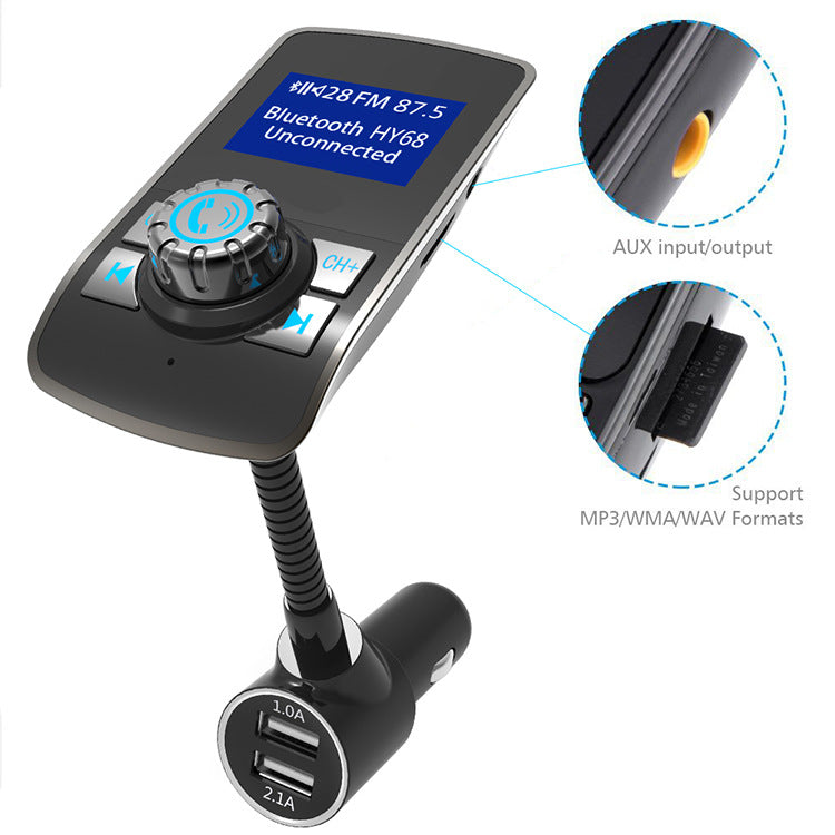 Ruza Car Bluetooth FM Transmitter MP3 Player | Hands-Free Calling & Wireless Music Streaming