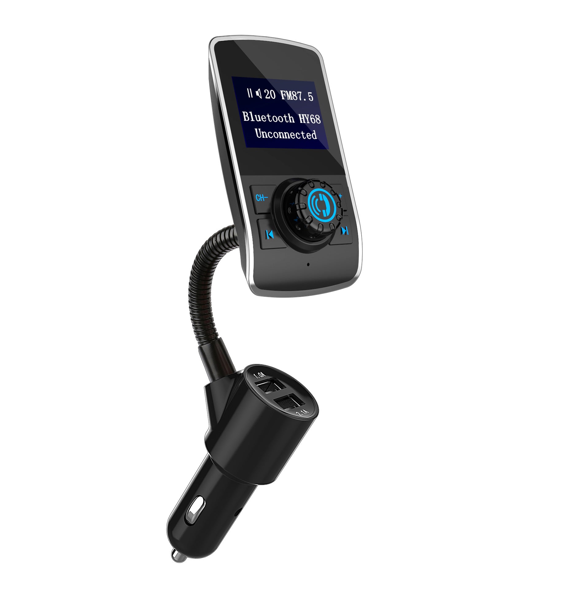 Ruza Car Bluetooth FM Transmitter MP3 Player | Hands-Free Calling & Wireless Music Streaming
