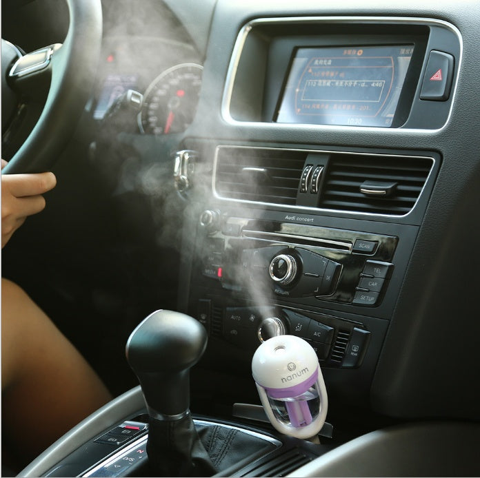 Ruza Car Air Humidifier & Aroma Diffuser | USB Mini 180° Rotation, Air Purifier & Freshener