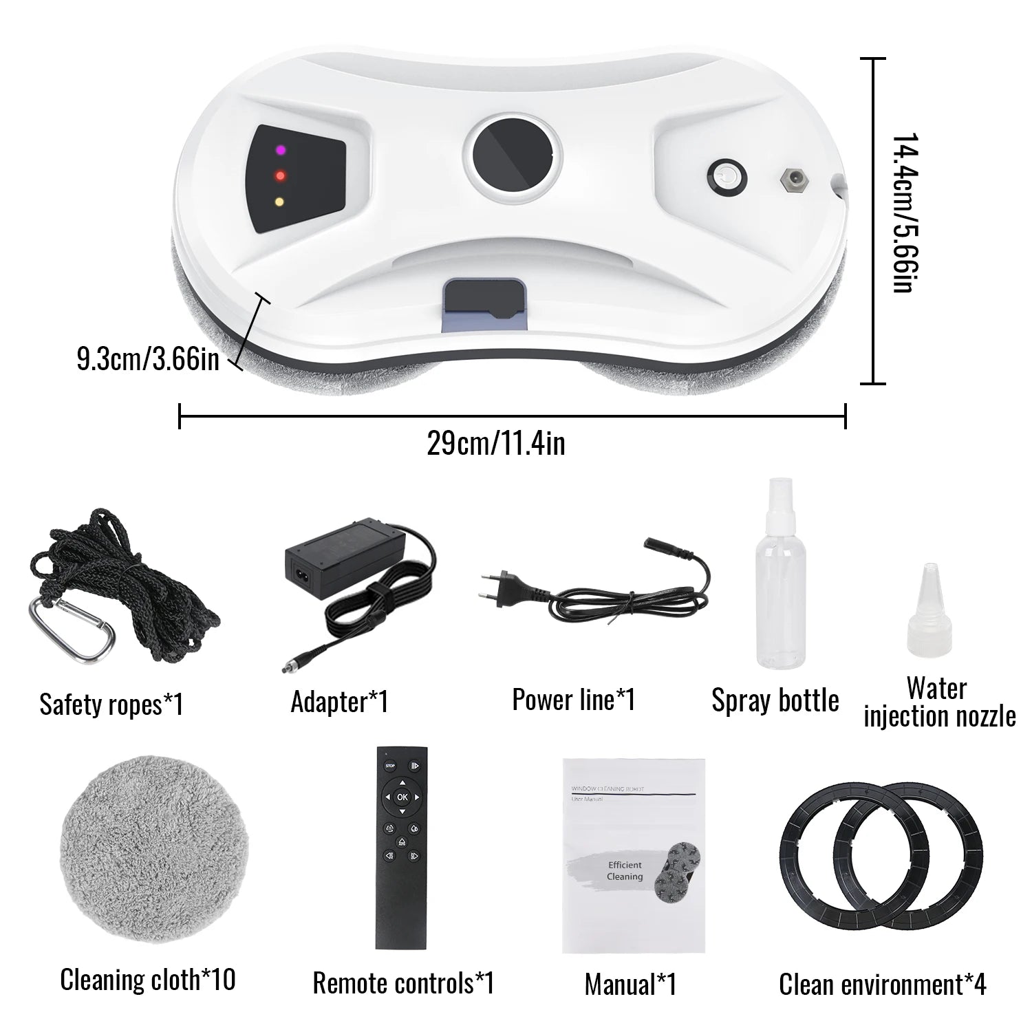 5600Pa Intelligent Window Cleaning Robot Automatic Water Spray Cleaning Windows Machine Remote-Controlled Window Cleaning Robot