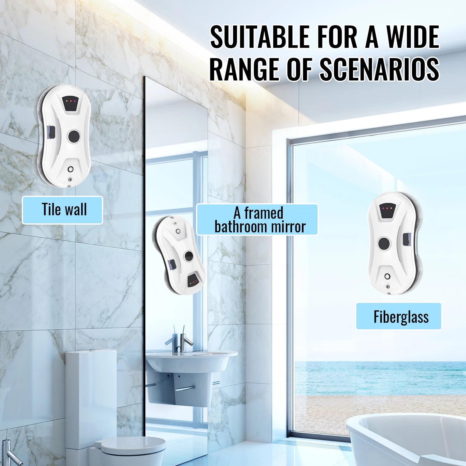 5600Pa Intelligent Window Cleaning Robot Automatic Water Spray Cleaning Windows Machine Remote-Controlled Window Cleaning Robot