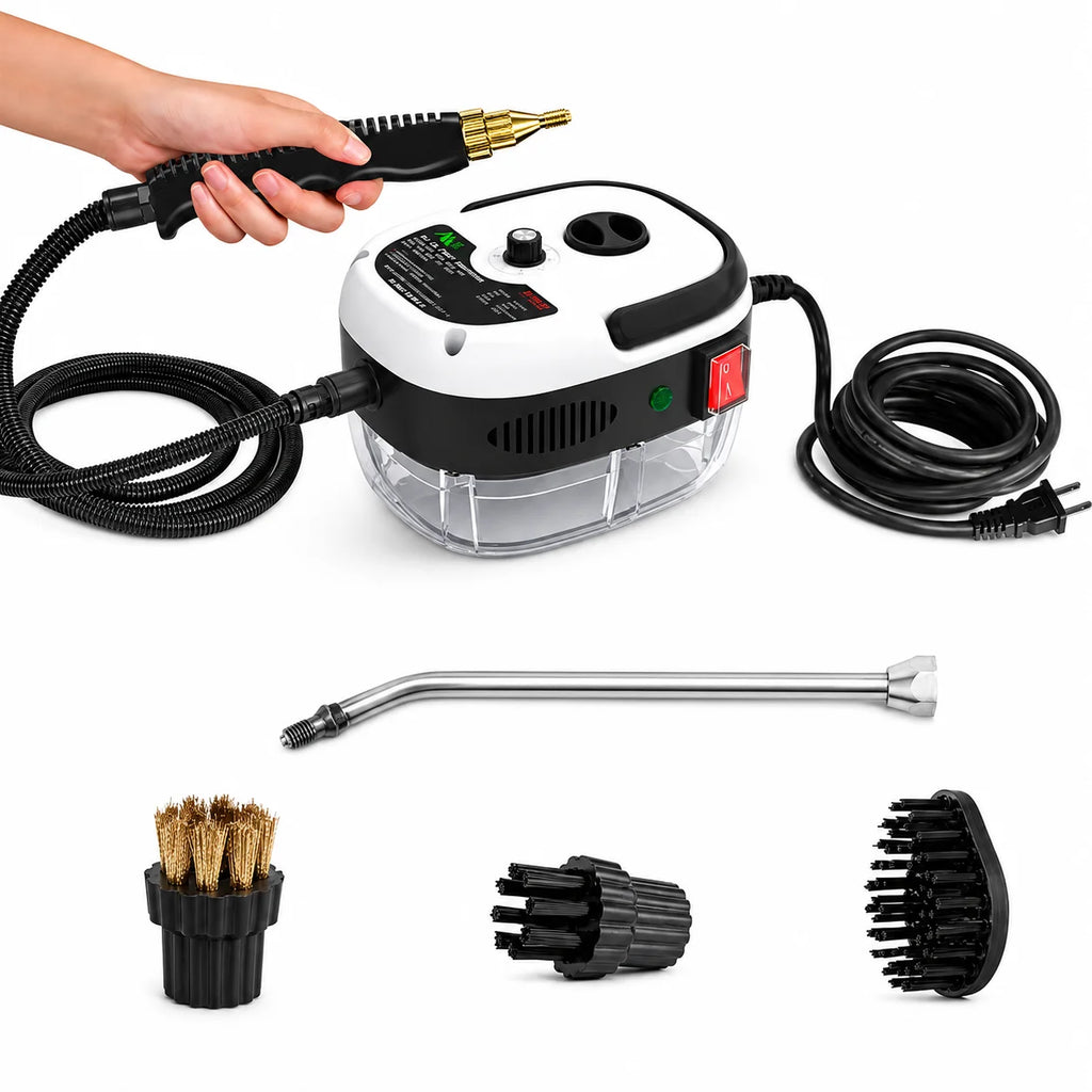 Small and Portable High Temp Pressurized Steam Cleaner 110VUS Plug With Brush Heads Kitchen Car AC Home Sterilization Cleaning