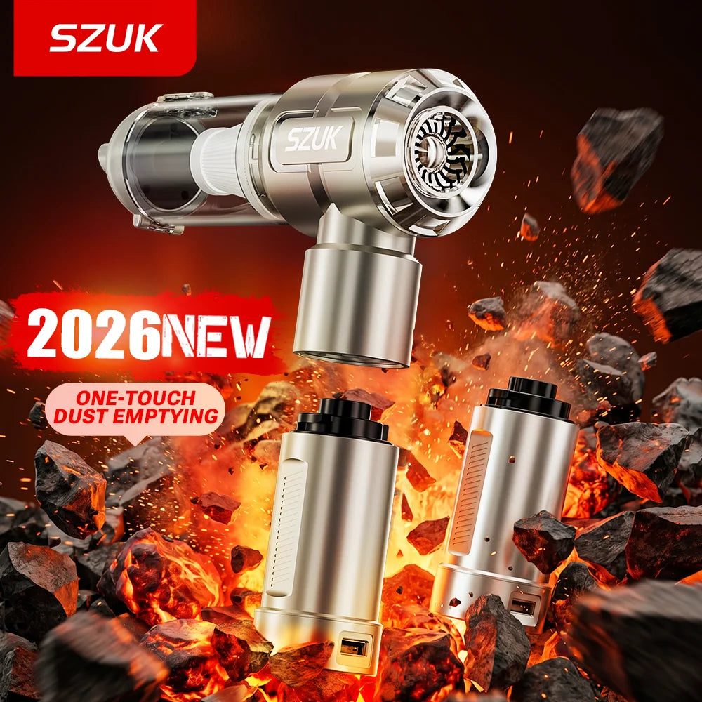 SZUK New Car Vacuum Cleaner Mini blower Multi Powerful Handheld Cleaning Machine with LED Light Portable Wireless Vacuum Cleaner