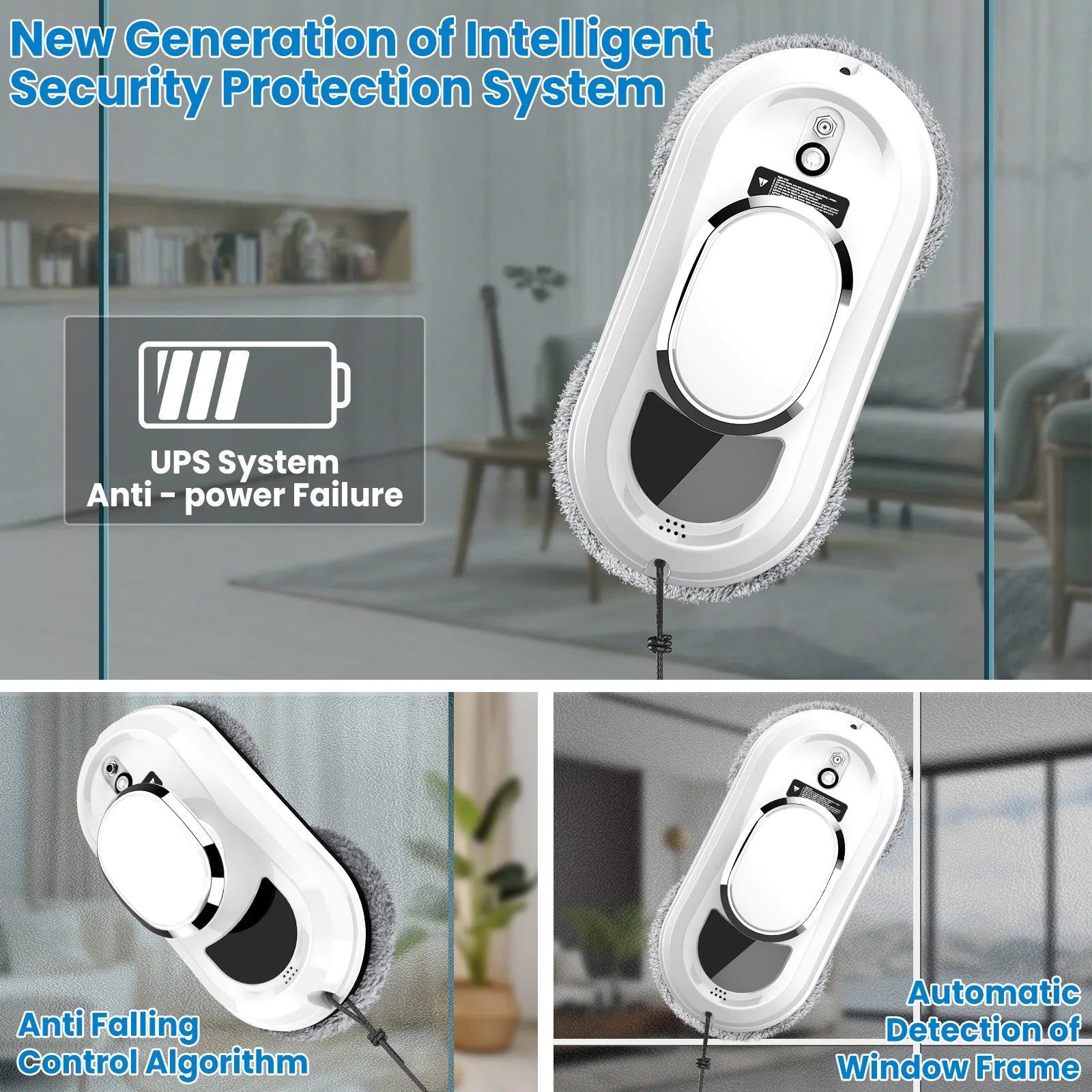 Window Vacuum Cleaning Robot Smart Window Glass Washer Electric Glass Remote Control Automatic Window Cleaner