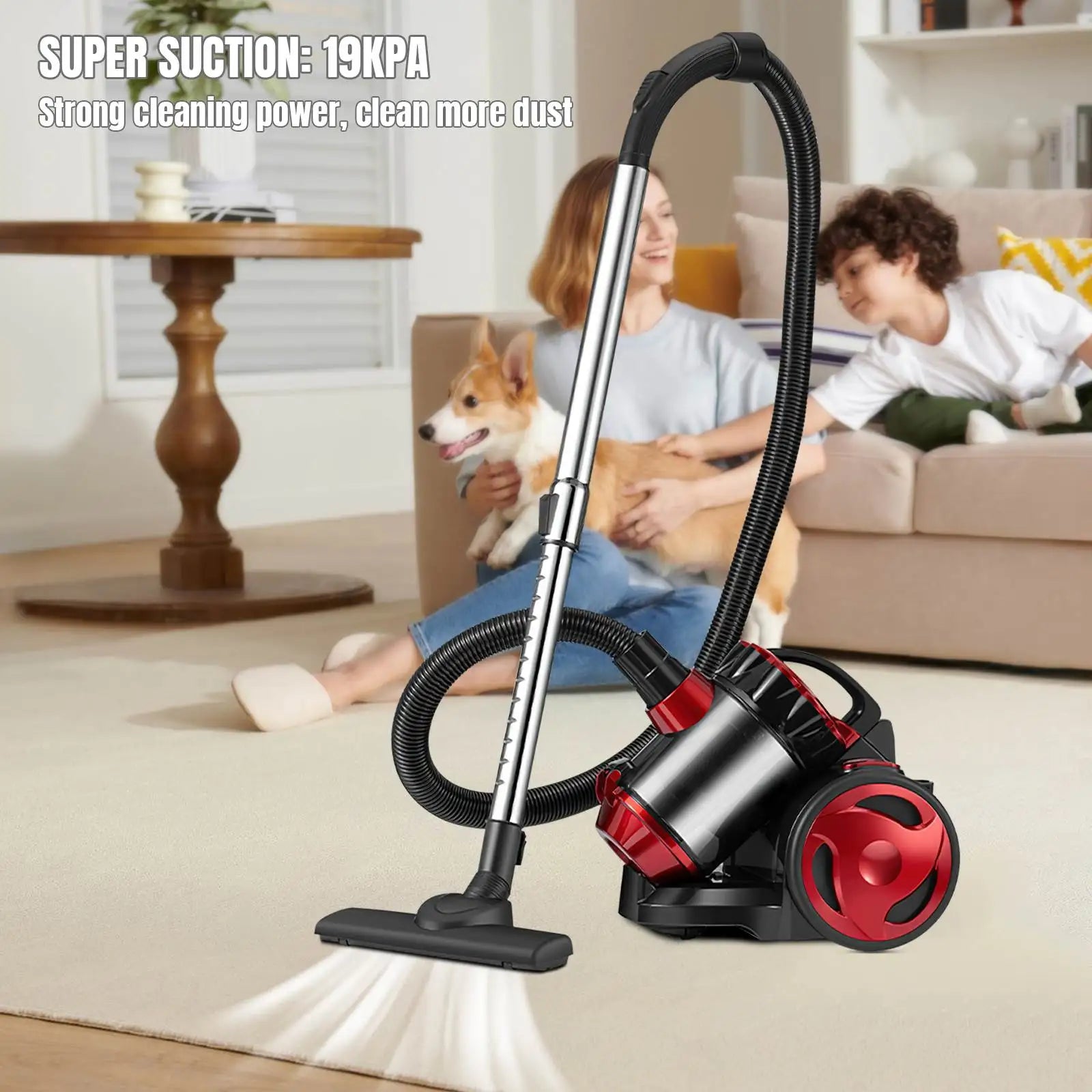 Seeiswork Portable Dry Wet Dual-Use Vacuum Cleaner 3600W High-Power Strong Suction Car Household Vacuum Cleaner Pet Hair Dryer