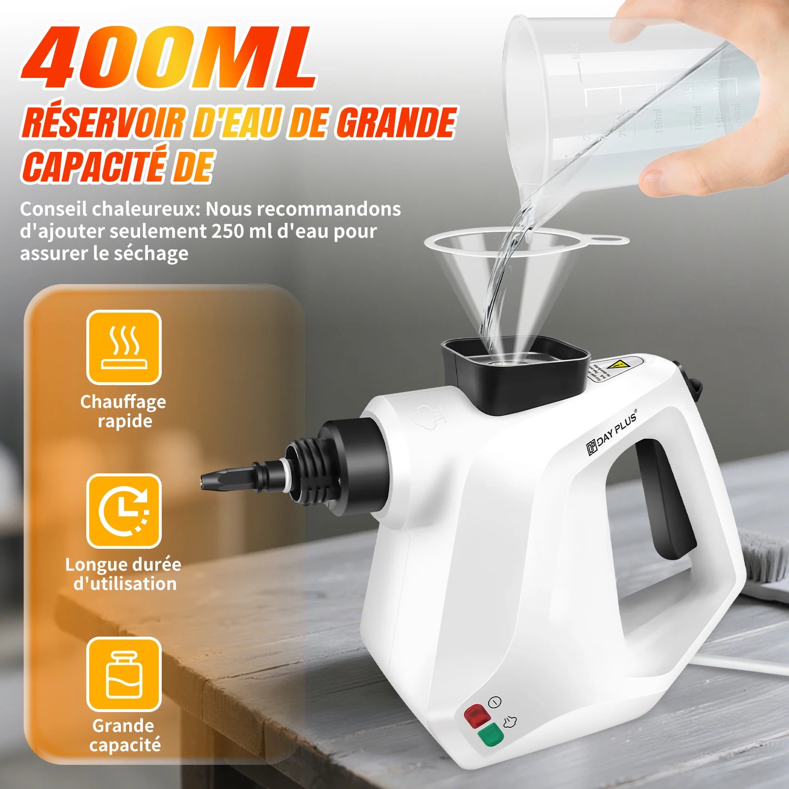 Steam cleaner 3800W portable, high temperature, for air conditioning, kitchen hood, auto, floor