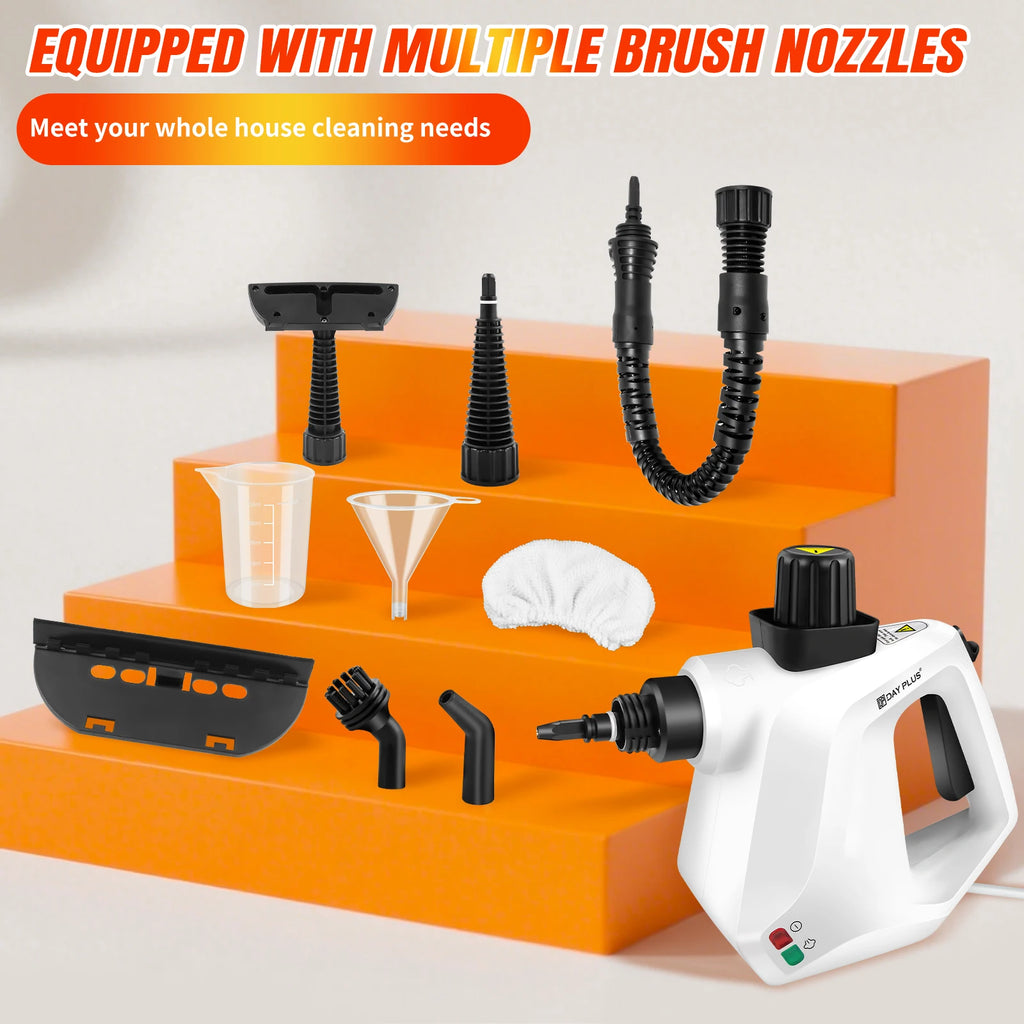 3800W High Pressure Steam Cleaner (Car Cleaner)-IPX4, 2.5m Cable,Steam Cannon+9-Piece for Removing Stains on Multiple Surfaces