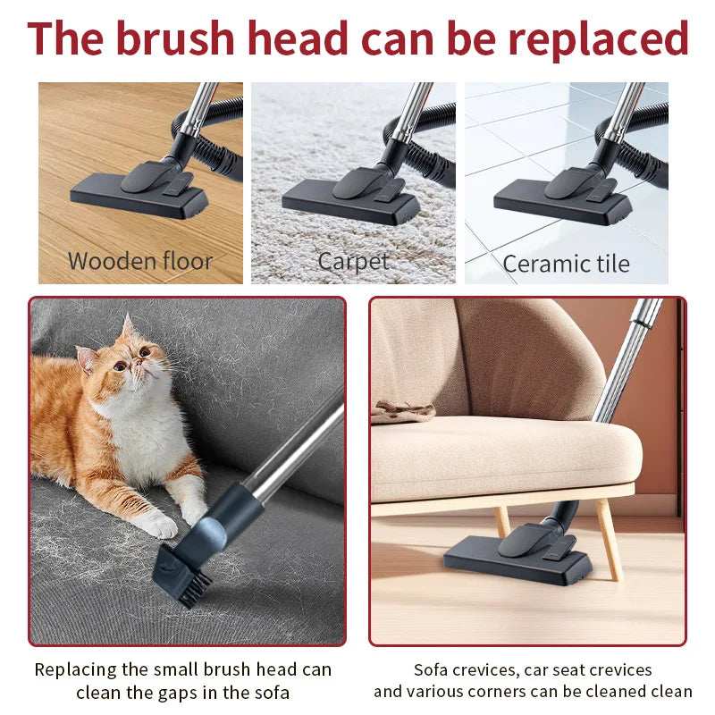 Seeiswork Portable Dry Wet Dual-Use Vacuum Cleaner 3600W High-Power Strong Suction Car Household Vacuum Cleaner Pet Hair Dryer
