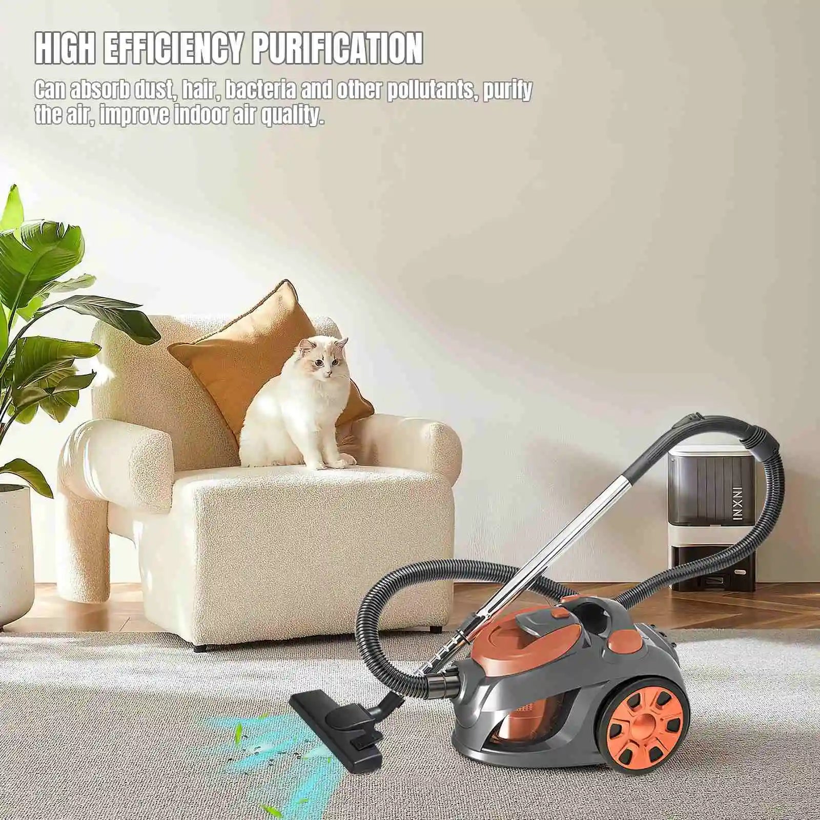 Seeiswork Portable Dry Wet Dual-Use Vacuum Cleaner 3600W High-Power Strong Suction Car Household Vacuum Cleaner Pet Hair Dryer