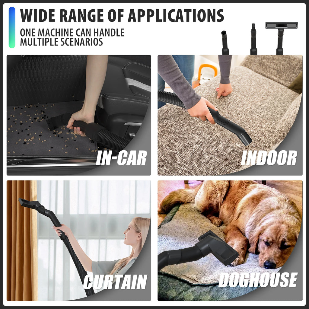 Industrial Vacuum Cleaner 3-in-1 Wet and Dry Vacuum Cleaner Bagless W/Blowing Function, 16Kpa Strong Suction, 15 Litre Capacity, 4 Caster Wheels