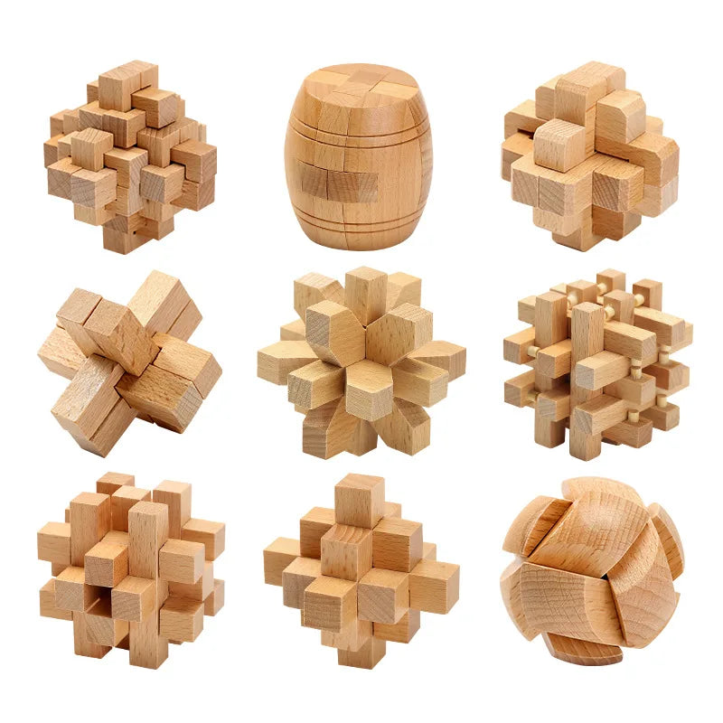 IQ Brain Teaser Kong Ming Lock Lu Ban Lock 3D Puzzle Kids Toys Baby Game Puzzle Toys Interlocking Educational Toys For Children