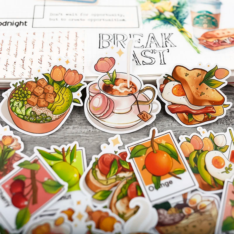 22pcs Cute Photograph By Hand Cute Hand-painted Ins Sticker Mobile Phone Diy Photo Album Beautiful Food Decoration