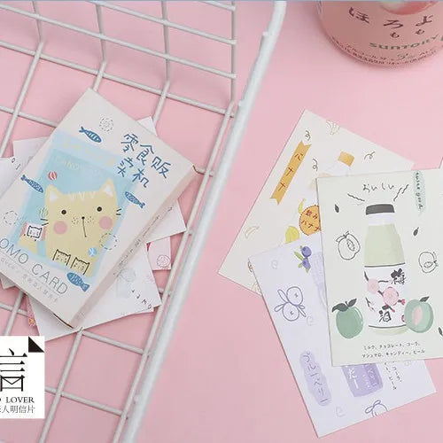 28pcs Lomo Small Message Card Writable Various Cocktail Happy Travel Bookmark Journal Decoration Greeting Paper Stationery Gift