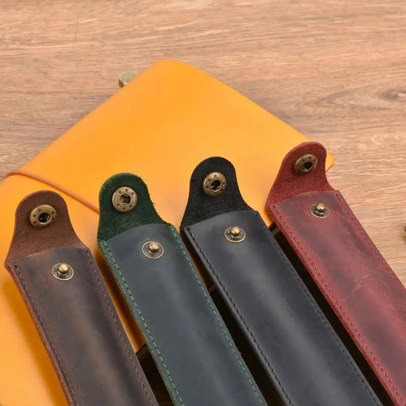 Leather Leather Pen Holder Color Options Fountain Pen Pouch Pencil Holder Handmade Ballpoint Pen Protective Sleeve Cover