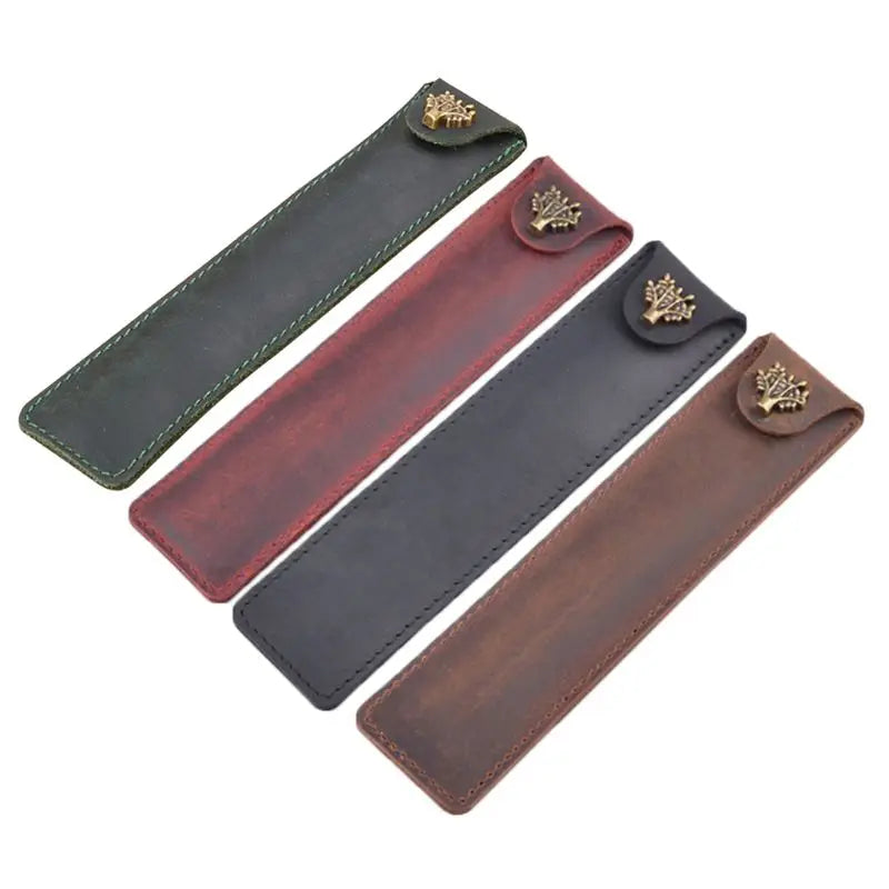 Leather Leather Pen Holder Color Options Fountain Pen Pouch Pencil Holder Handmade Ballpoint Pen Protective Sleeve Cover