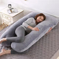 Maternity Body Pillow U-Shaped - Soft Fleece Pregnancy Support Pillow for Side Sleepers, Lumbar Abdominal Cushion, Relieves Back