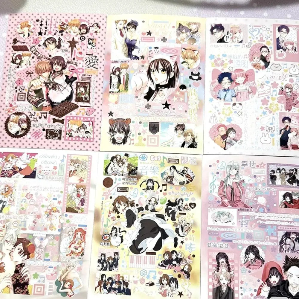 Creative Japanese Style Sticker Book DIY Pink Diary Sticker Cartoon Gift Scrapbook Sticker Stationery Supplies