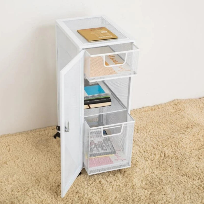 Metal Mesh Security Storage Cabinet Office with Lock File Cabine Home Bedroom Storage Organizer for Document Office Furniture