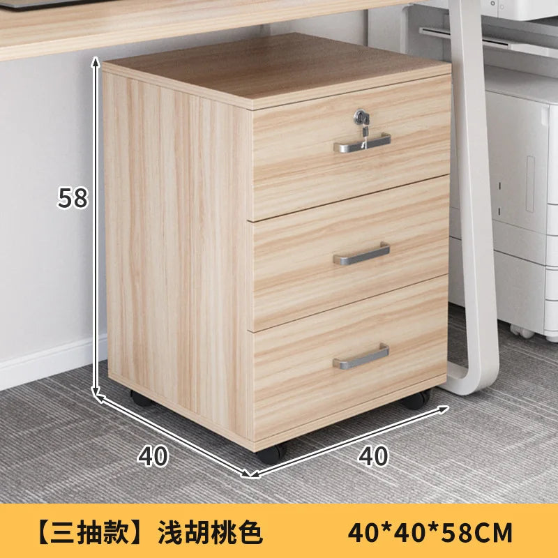 Movable with Lock, Small Cabinet for Office, Under Desk with Wheels, Multi-layer Storage Cabinet, Side Cabinet