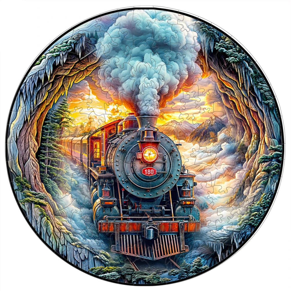 Beautiful Train Dog Wooden Puzzle Animal Puzzle Wood  Intelligent Jigsaws for Kids Adult Holiday Gifts DIY Toys