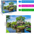 Jigsaw Puzzles for Adults 1000 Pieces Giethoorn Village Interlock Perfectly Letter on Back No Dust, Home Decor Gift Party Toy