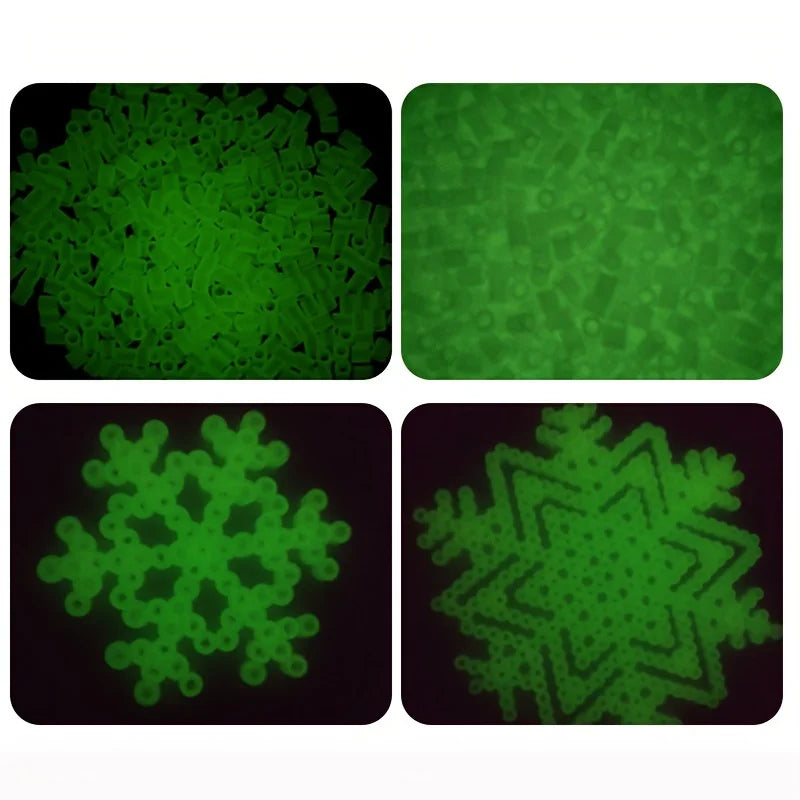 Glow-in-the-Dark Fuse Beads - 500pcs, White Colors, 5mm Ironing Beads for DIY Jewelry and Crafts