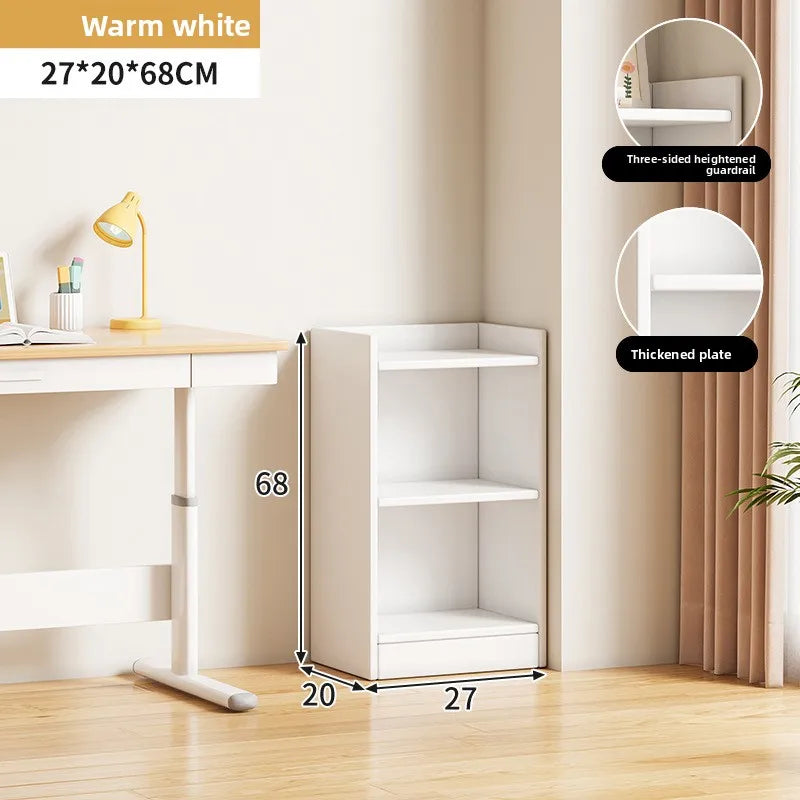 Narrow Bookshelf Modern Simple Small Floor-to-wall Multi-layer Storage Rack Corner Cabinet Narrow Locker