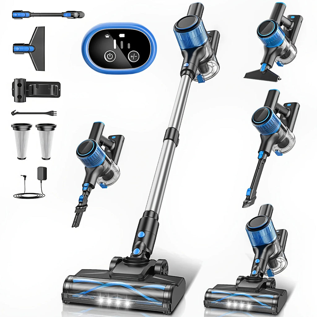 Cordless Vacuum Cleaner，55Kpa/45Mins/8 in 1 Powerful Suction,Self-Standing, 3 Suction Modes, Vacuum for Floor Carpet Pet Hair