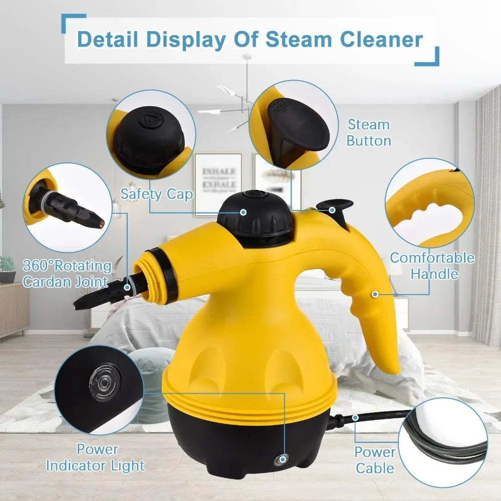 1500W High Temp Handheld Steam Cleaner Portable Deep Cleaning Tools for Kitchen Bathroom Car