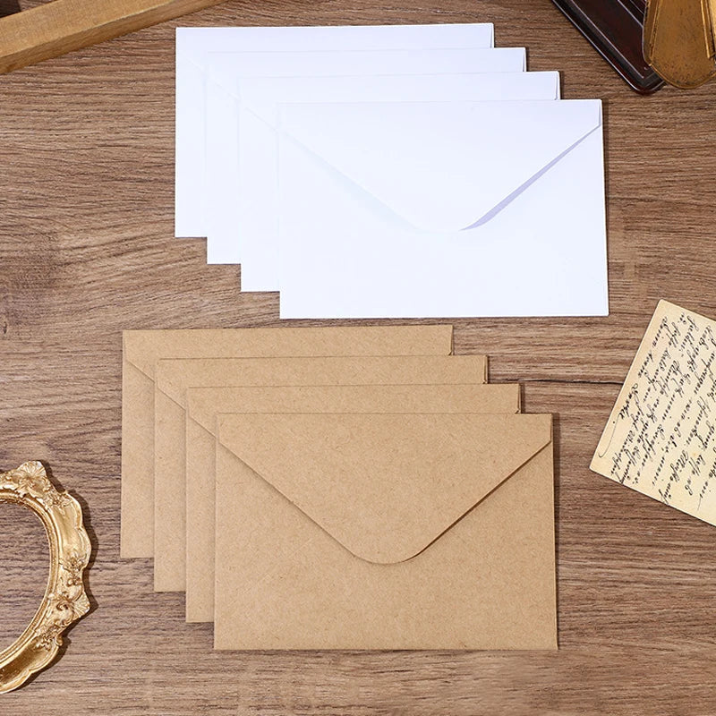 50pcs 19X14cm Envelopes for Wedding Self-adhesive 120g Kraft Paper Invitation Small Business Stationery Supplies Storage Bag