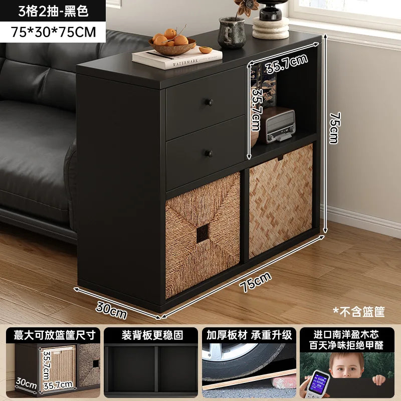 Kalek lattice cabinet free combination bookshelf floor shelf household living room wall low cabinet bookcase eight cabinets