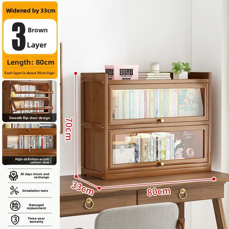 Firm Household Simple Bookshelf Shelf Floor-to-ceiling Children's Study Bookcase Wall Storage Cabinet