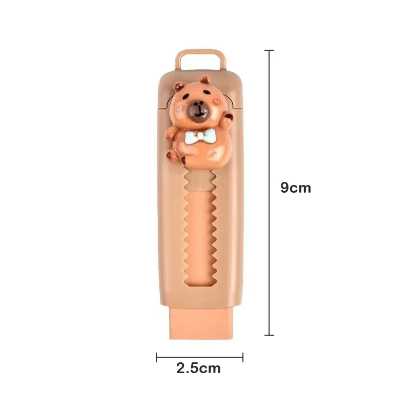 1/4Pcs Push Pull Kapibala Capybara Eraser Cute Soft 4B School Supplies Clean Mess Free Stationary Student Supplies