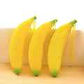 Yellow Banana Silicone Pencil Case Stationery Storage Bag Coin Purse Key Wallet Promotional Gift