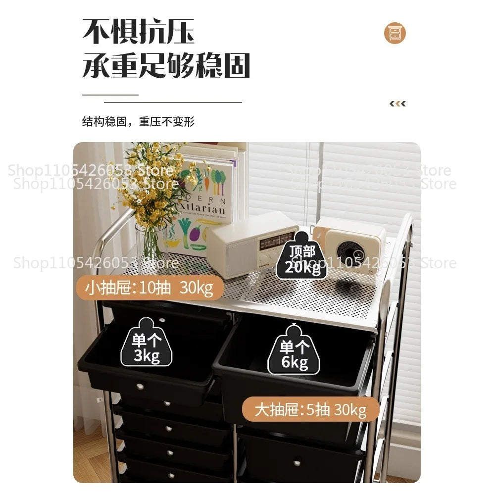 Household storage cabinets Multi-layer drawer lockers Cosmetics shelves Sundries Living room removable storage cart