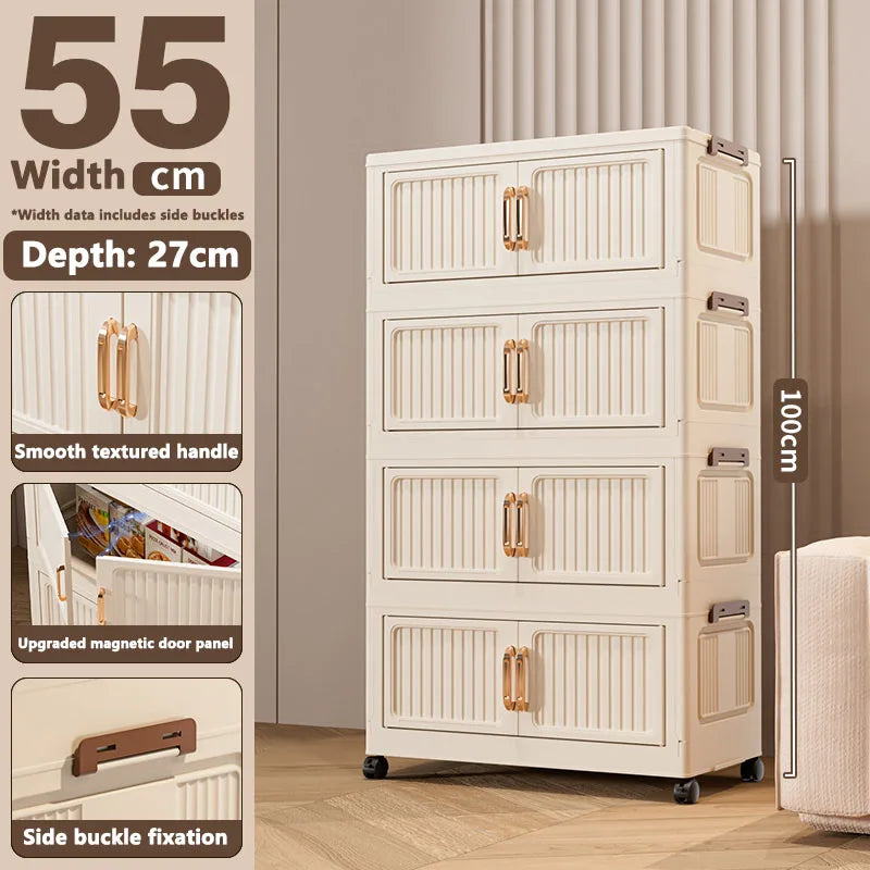 Thickened MultiFunctional Storage Cabinet with Double Doors for Home Living Room Multiple Layers Room Organizer for Miscellaneou