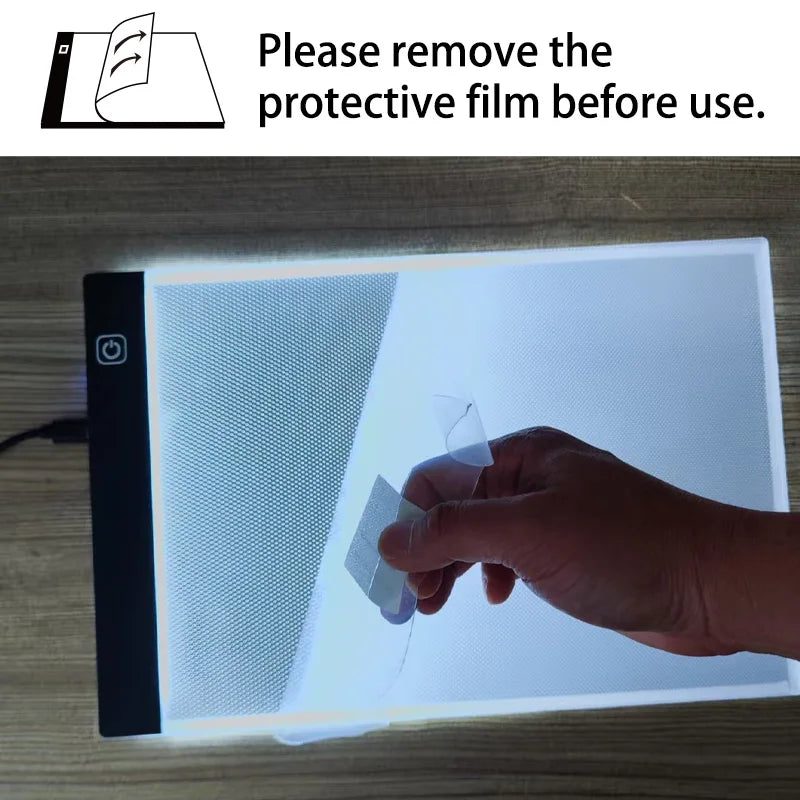 Children Drawing Board A5 LED Drawing Copying Table Transparent Copying Table 3 level Adjustable Brightness  Light Notebook