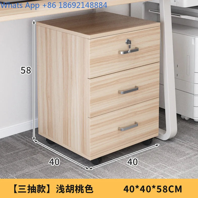 Movable with Lock, Small Cabinet for Office, Under Desk with Wheels, Multi-layer Storage Cabinet, Side Cabinet
