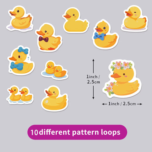 500PCS Ten Different Patterns of Yellow Duck Roll Stickers Graffiti Handbooks DIY Luggage Notebook Waterproof Stickers