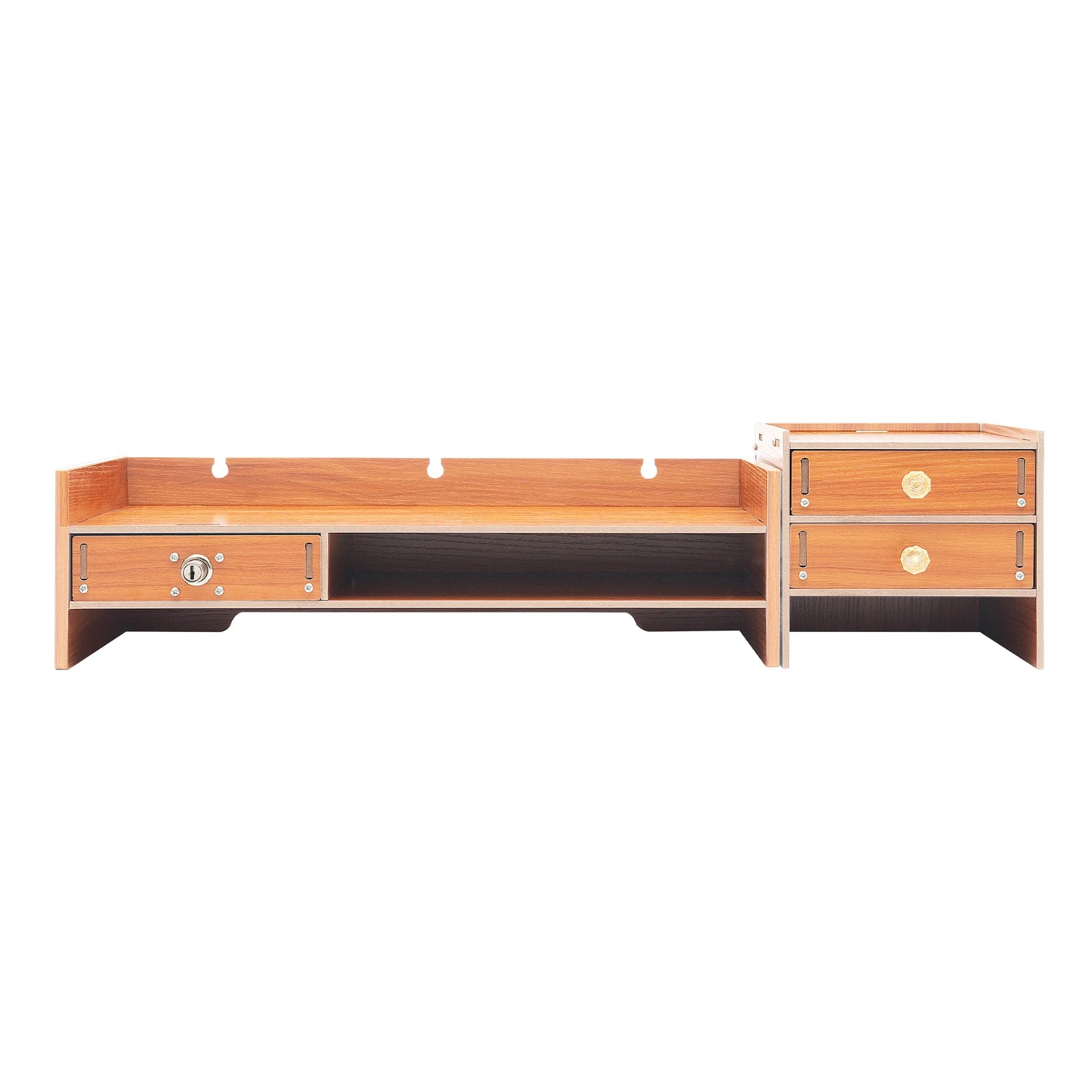 3 Drawers Computer Monitor Stand Office Organizer Computer Rack  Living Room Cabinet Chest of Drawers