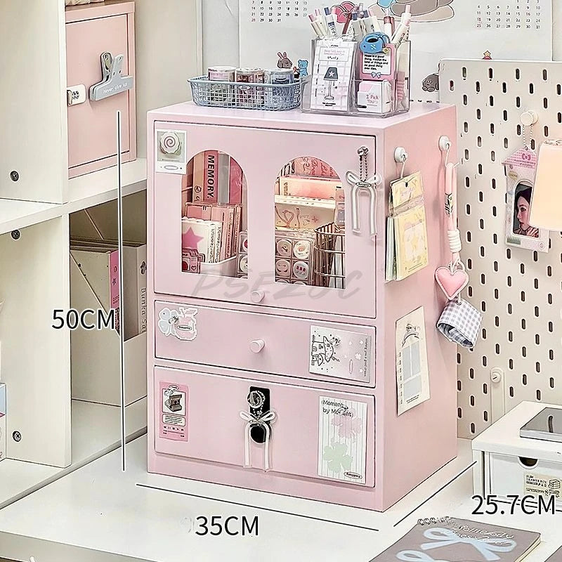 Desktop Cabinet Desk Drawer Style Cotton Doll Doll Millet Layered Iron Storage Cabinet