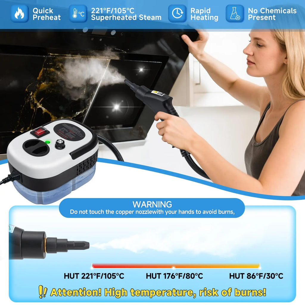 Steam cleaner portable multi-surface cleaning steam cleaner for home use suitable for cleaning kitchens bathrooms glass and cars