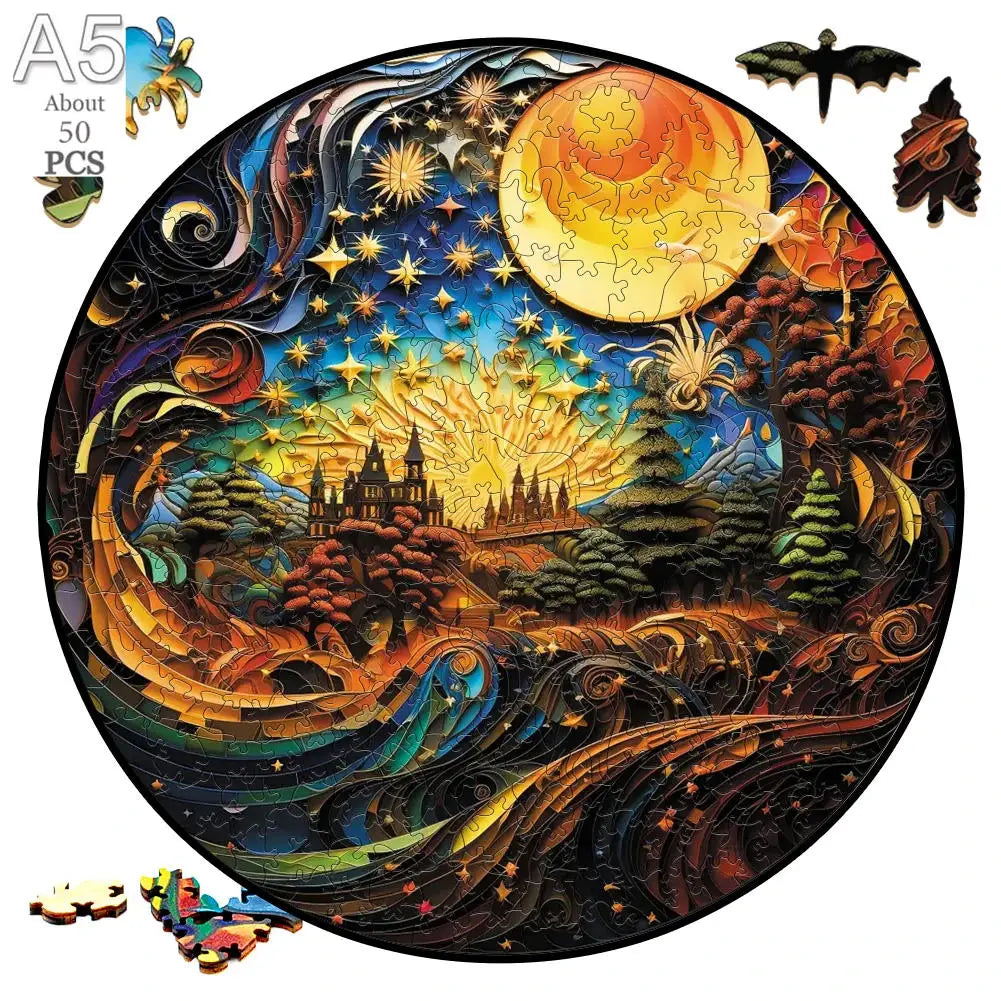 Beautiful Train Dog Wooden Puzzle Animal Puzzle Wood  Intelligent Jigsaws for Kids Adult Holiday Gifts DIY Toys