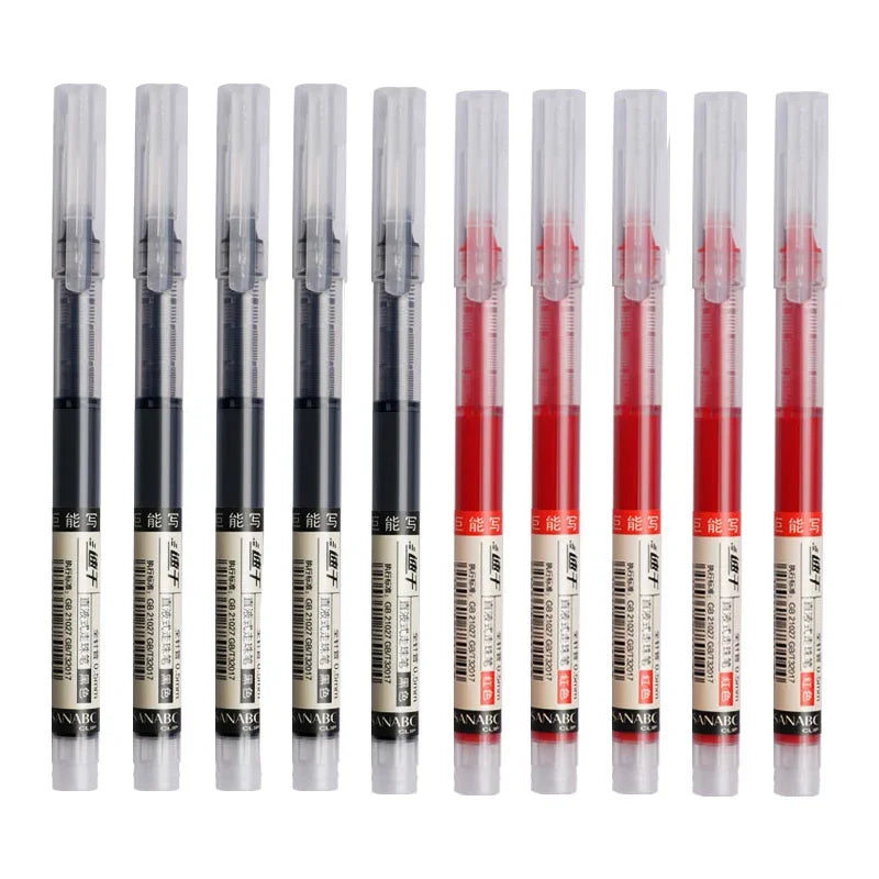 3/6/10Pcs Exam Signature Gel Pen 0.5mm Black Blue Ink School Office Student Ballpoint Straight Pens Writing Stationery School