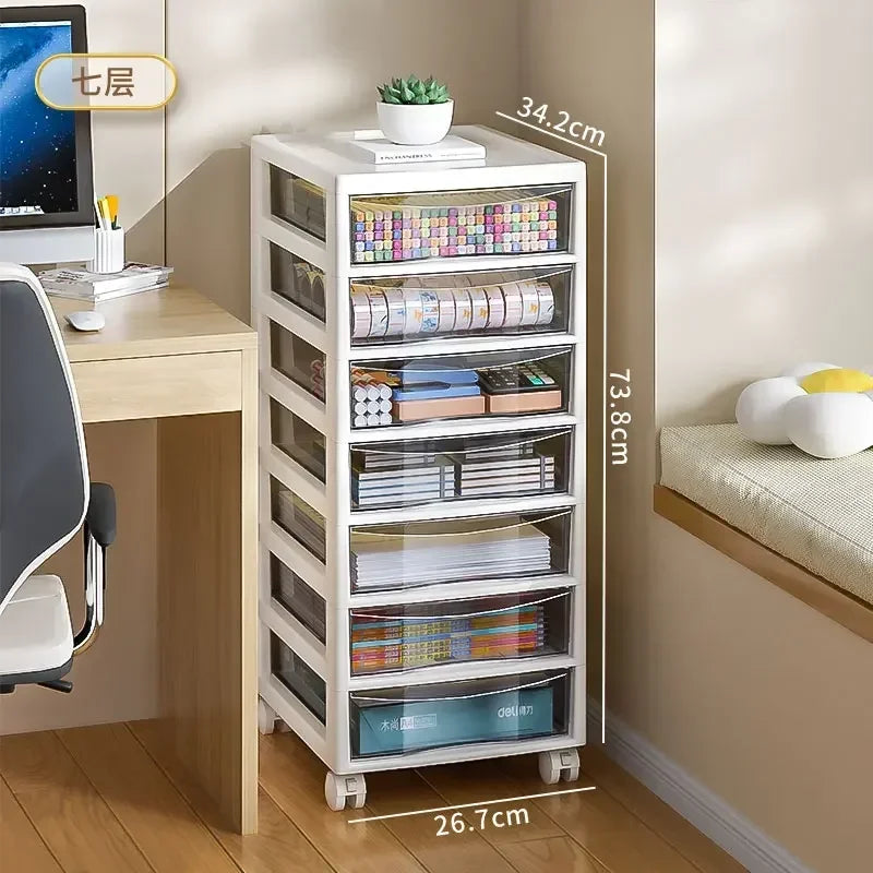 Moisture Proof File Cabinet for Students Office Storage Bin Anti Slip A4 Drawer Wear Resistant Stationery Rack Durable