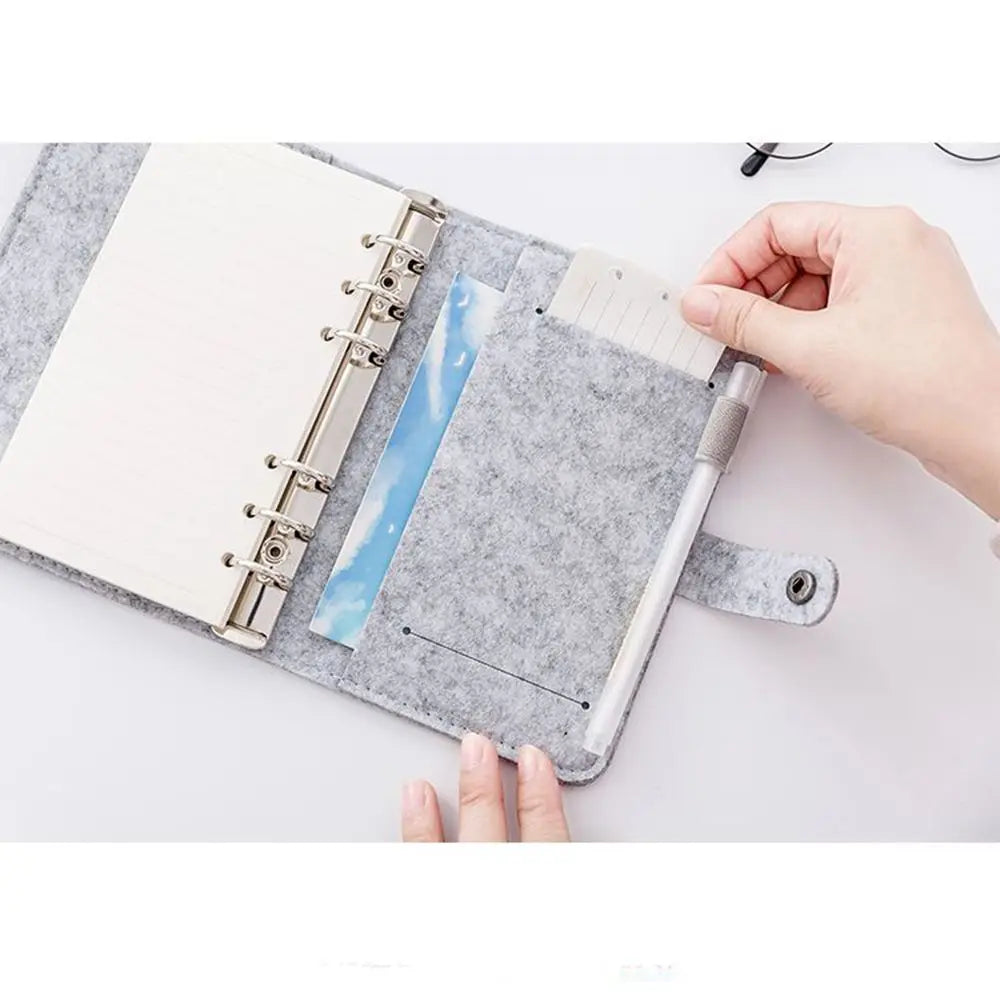 A5 A6 New Office Supplies Stationery Travel Diary Portable Diary Felt Notebook Felt Shell Ring Binder