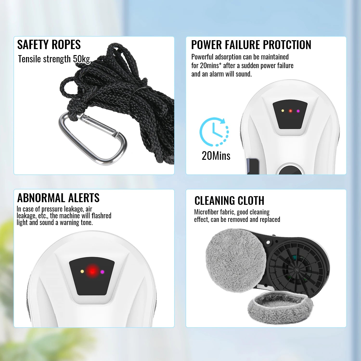 5600PA Ultra Thin Robot Vacuum Cleaner Window Cleaning Robot Window Electric Glass Automatic Water Spray Remote Control for Home