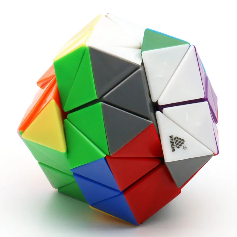 WitEden Rainbow Plus Cube 2x2x2 Twisty Puzzle Stickerless Black Original Plastic Ice Orange Collection Magic Toy Brain Teaser