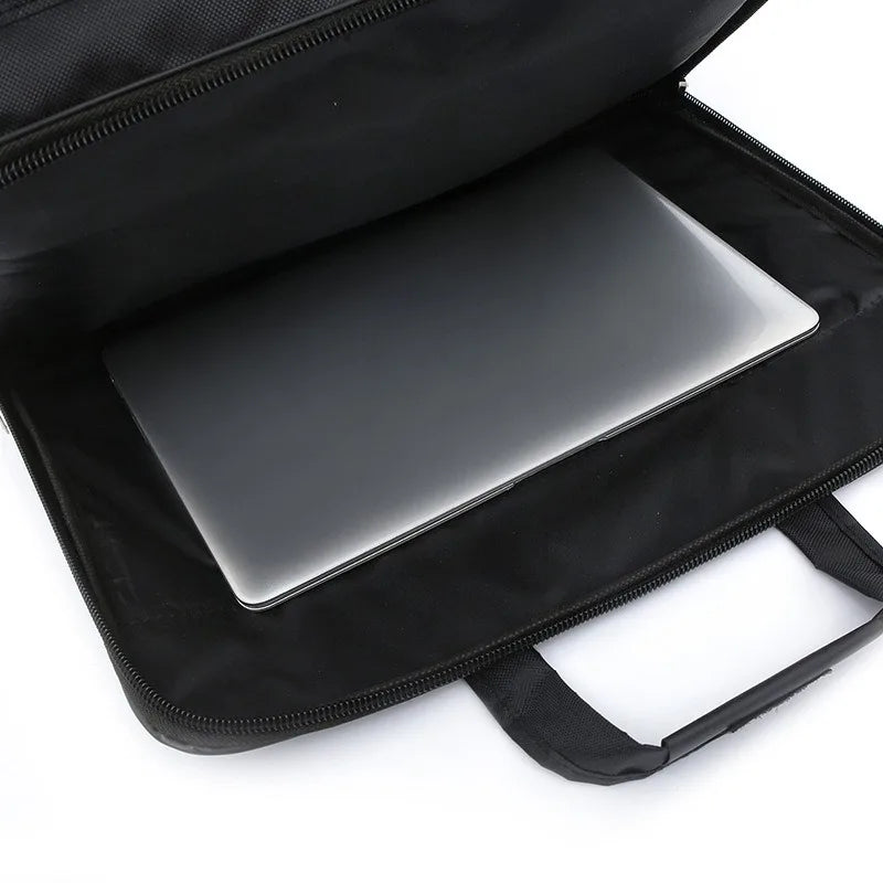 Mens Business Briefcase Large Capacity Multiple Pockets Laptop Compartment Portable Shoulder Bag for Travel Office Daily Use