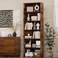 6 Tier Narrow Tall Bookshelf Vertical Slim Storage Unit Display Shelf For Home Office Living Room Bedroom Black, Customized